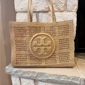 Tory Burch Tan Tote with Perforated Design